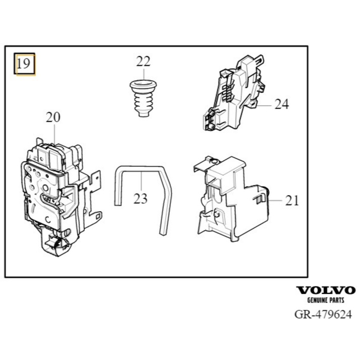 Zavor usa spate dreapta complet, VOLVO S90 V90, 32310925 OE, piesa noua originala