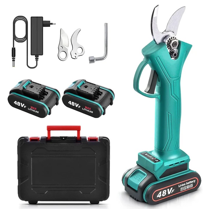 Foarfeca electrica pentru vita de vie si crengi 2 acumulatori 48VF 5Ah LEIHMANN