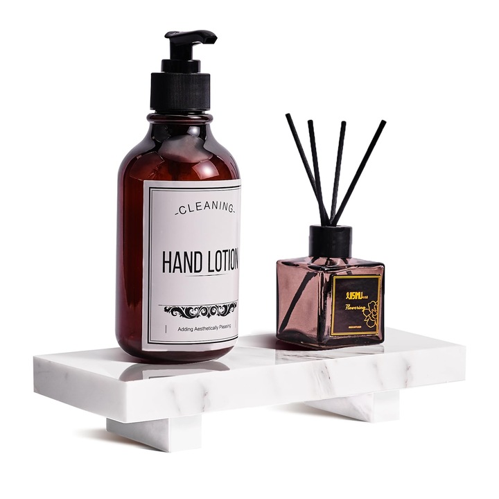 Suport de sapun din marmura artificiala, alb, 25x13x4cm, design elegant, autoportant