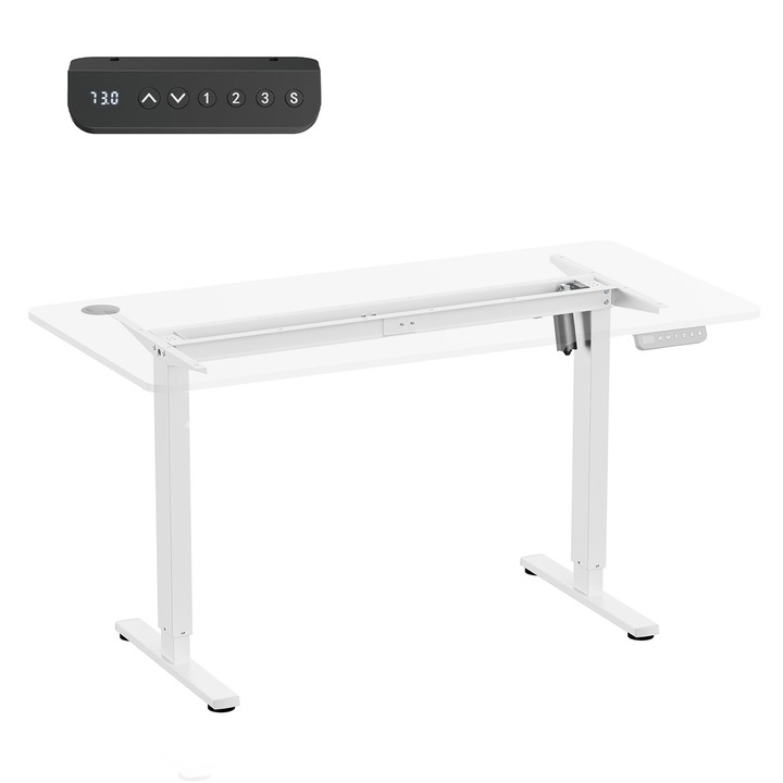 Ergo Office elektromos magasságállító asztal, max. magasság 1160 mm, max - 80 kg, asztallap nélkül, fehér, ER-400 W