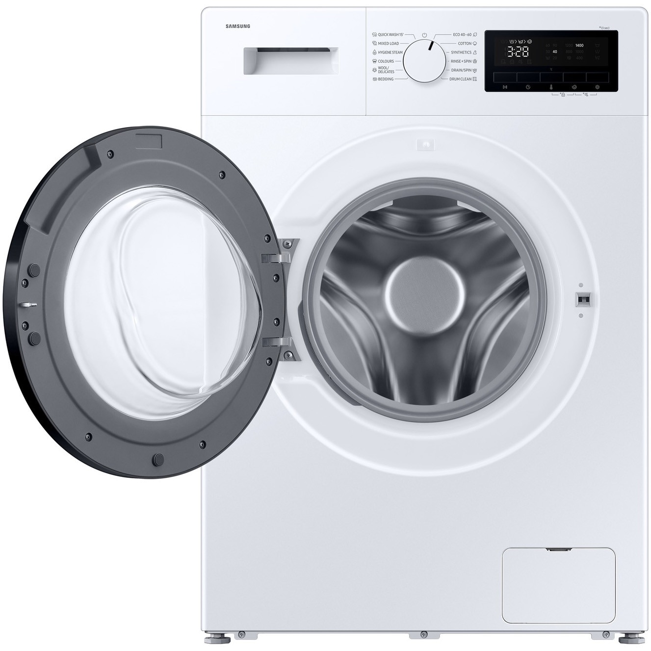 Masina de spalat rufe Samsung WW70FG3M05AWLF, 7kg, 1400 RPM, Clasa A, Hygiene Steam, Drum Clean, Quick Wash, Motor Digital Inverter, Alb