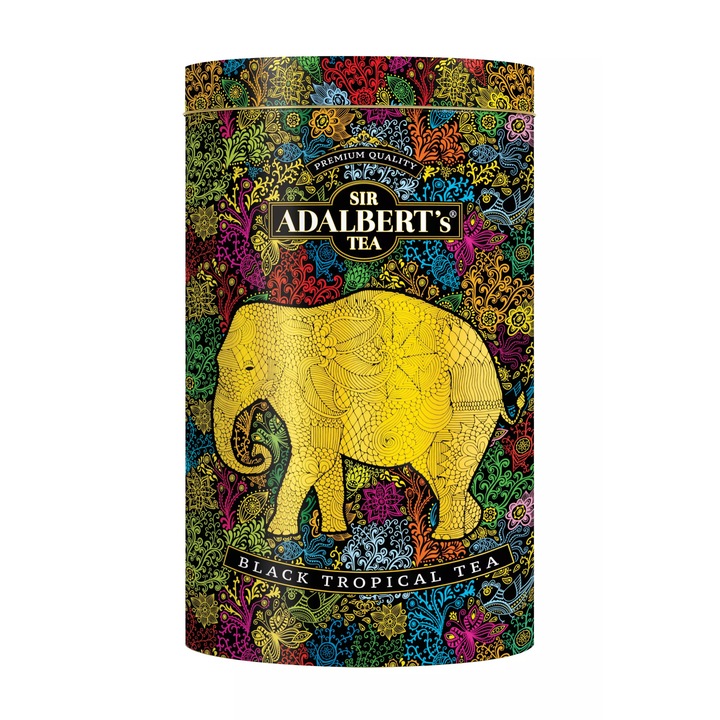 Ceai negru tropical cu fructe, Adalbert's, 110g, papaya, melon, mango