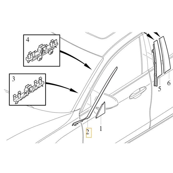 Ornamente parbriz stanga VOLVO S60 III V60 II OE