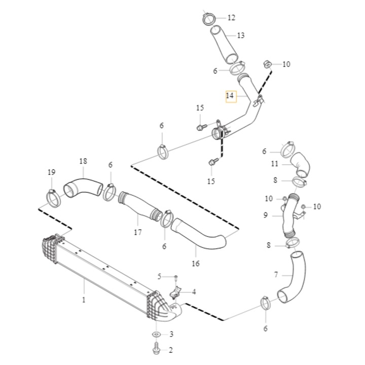Rura dolot aer VOLVO V40/V40 CC 2013-2015, 2,0D, OE 31411651