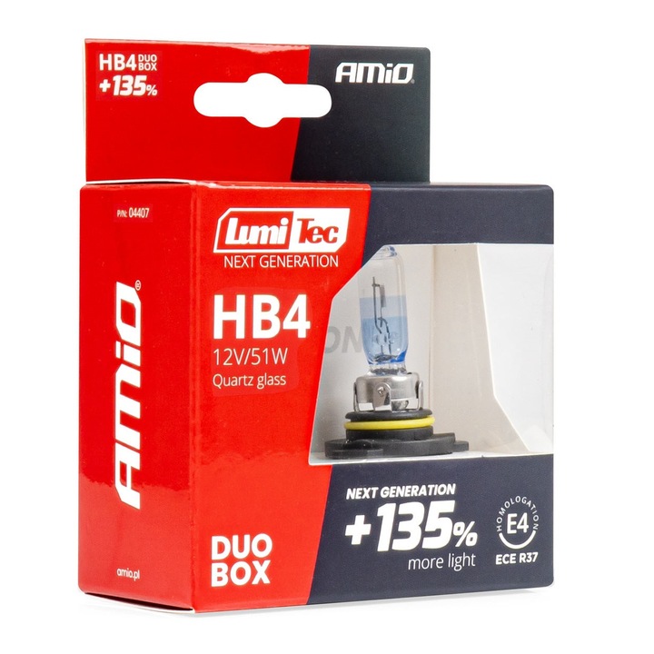 Set 2 becuri halogen HB4 12V 51W LumiTec +135% luminozitate