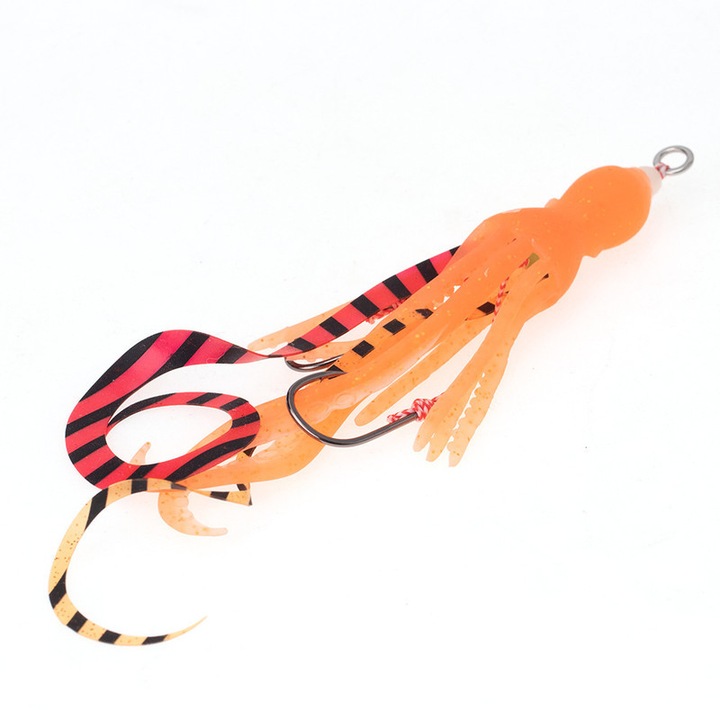 Műcsalik, polip csalik 10cm, narancssárga