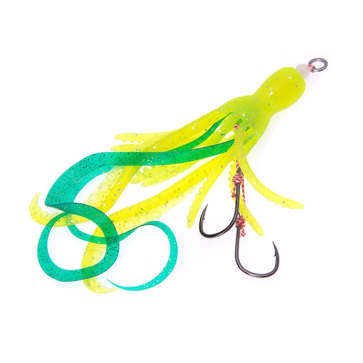 Műcsalik, 10 cm-es polip csalik, sárga