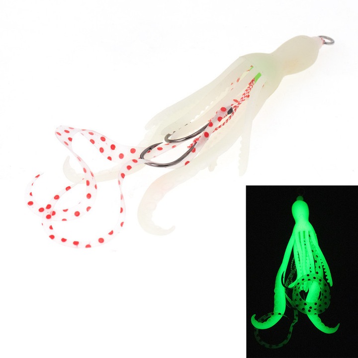 Műcsalik, 10 cm-es polip csalik, fehér