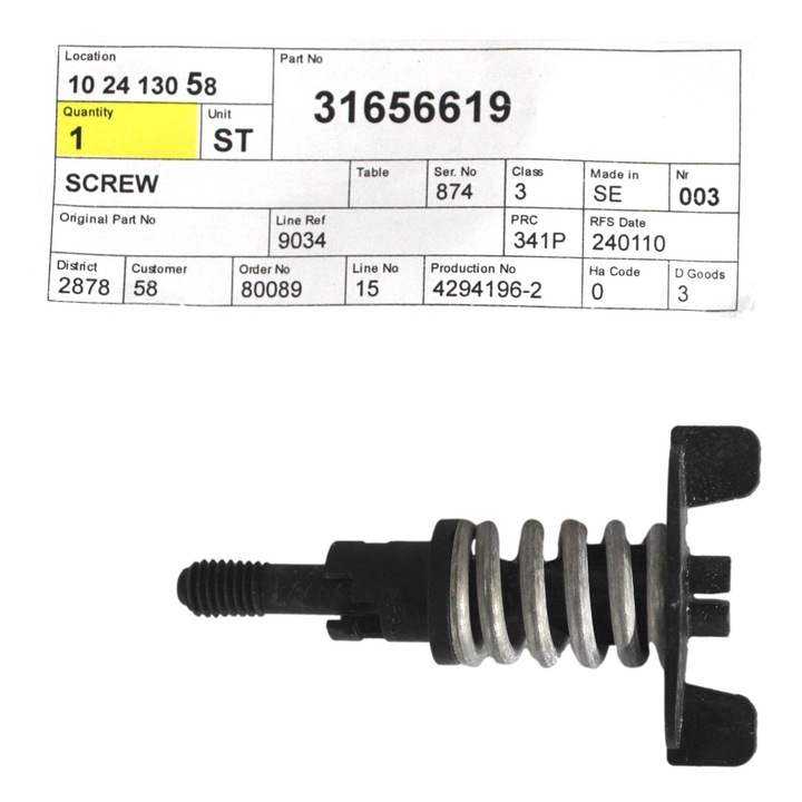 Eredeti Volvo csavar a bal-jobb hátsó lámpa rögzítésére XC40, 2018-, új