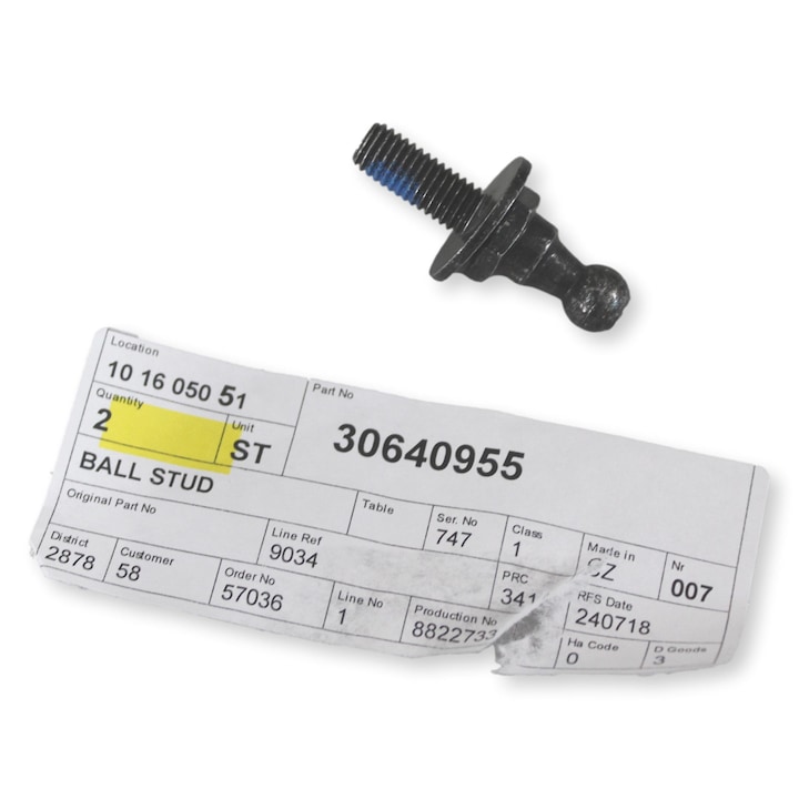 Gömbcsapos csomagtartó működtető VOLVO V60 V90 XC40 XC60 XC90 OE 30640955