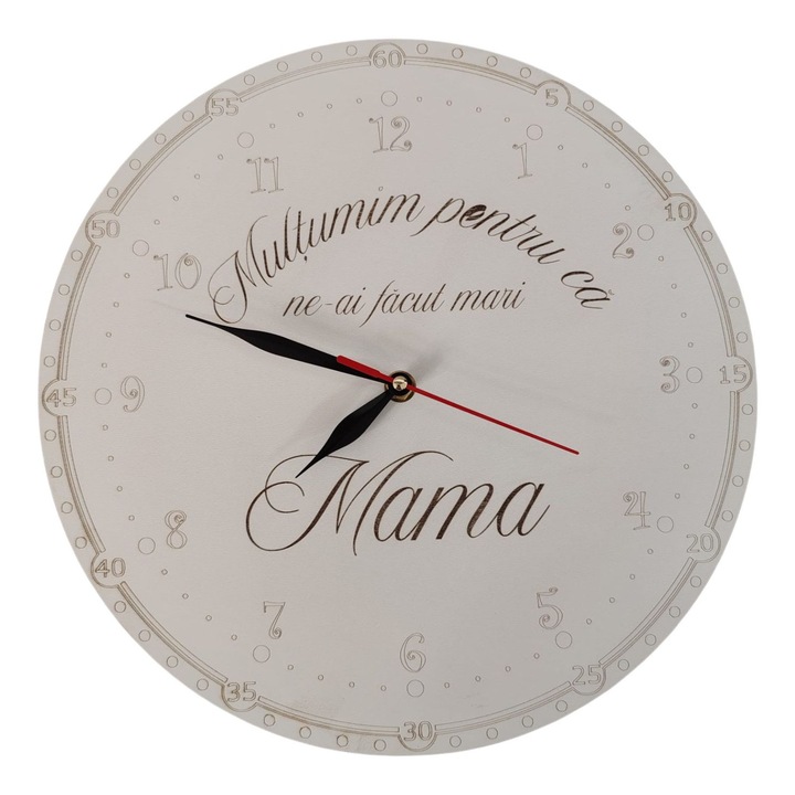 Ceas decorativ cu mesaj de multumire pentru mama