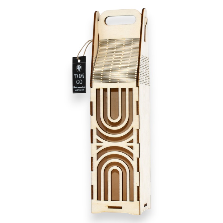 Cutie vin - decupaj ornamental geometric