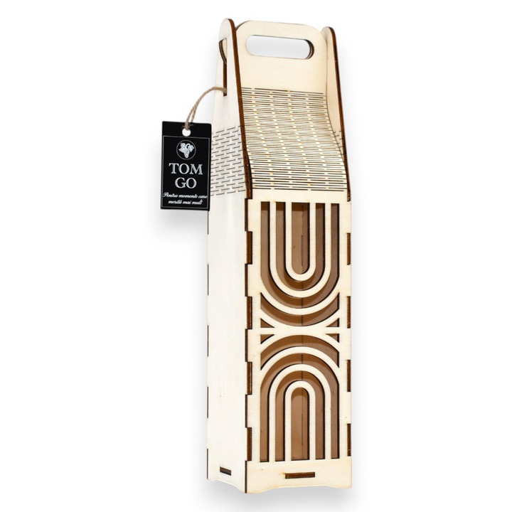 Cutie vin - decupaj ornamental geometric