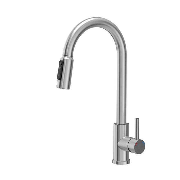 Quadron Cindy konyhai csaptelep kihúzható kifolyóval, acél
