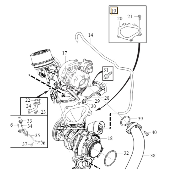 Uszczelki turbinii Volvo, set, 31361658, pentru XC90, XC60, V90, S90, S60, V60, nou