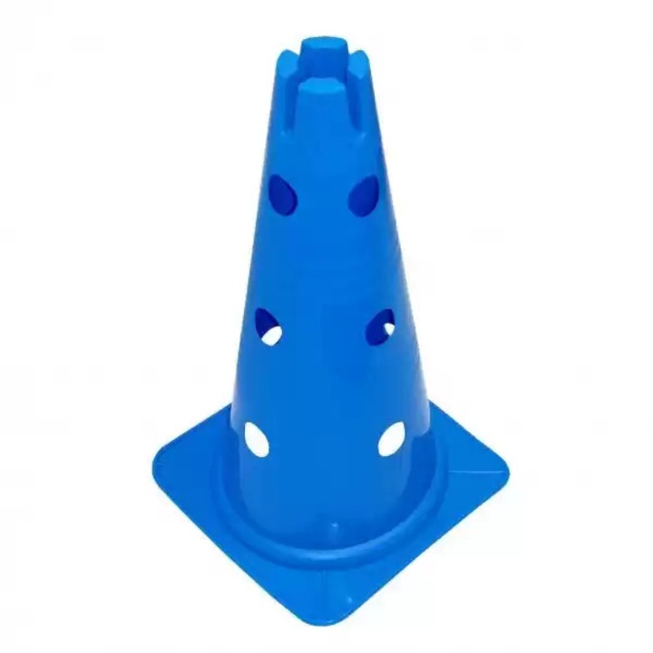 Con/Jalon pentru antrenament cu orificii, 38 cm, albastru