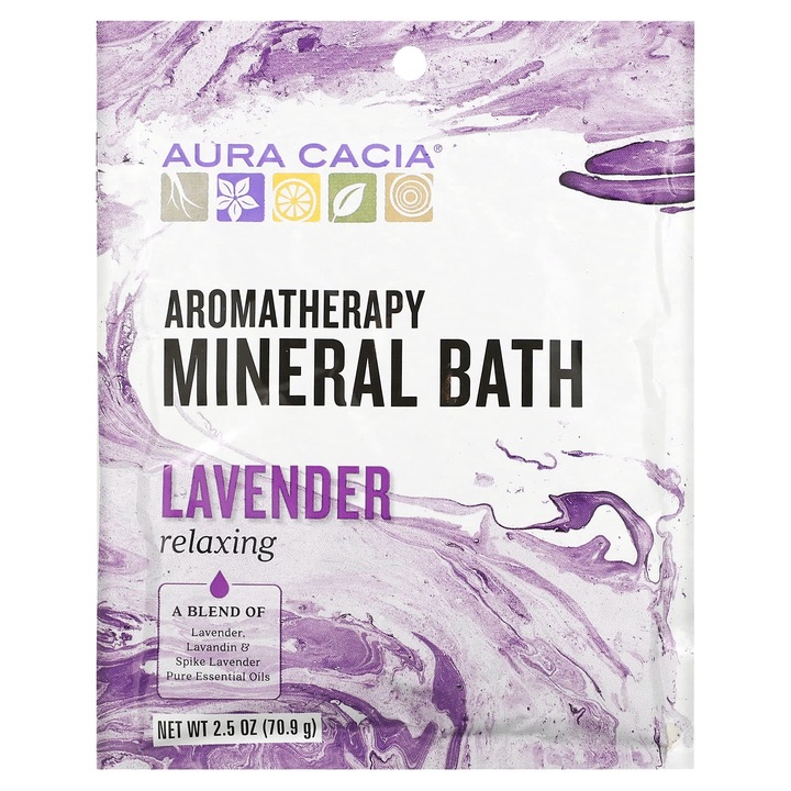 Sare de baie minerala, Aura Cacia, aromaterapeutica, lavanda, 70,9 g