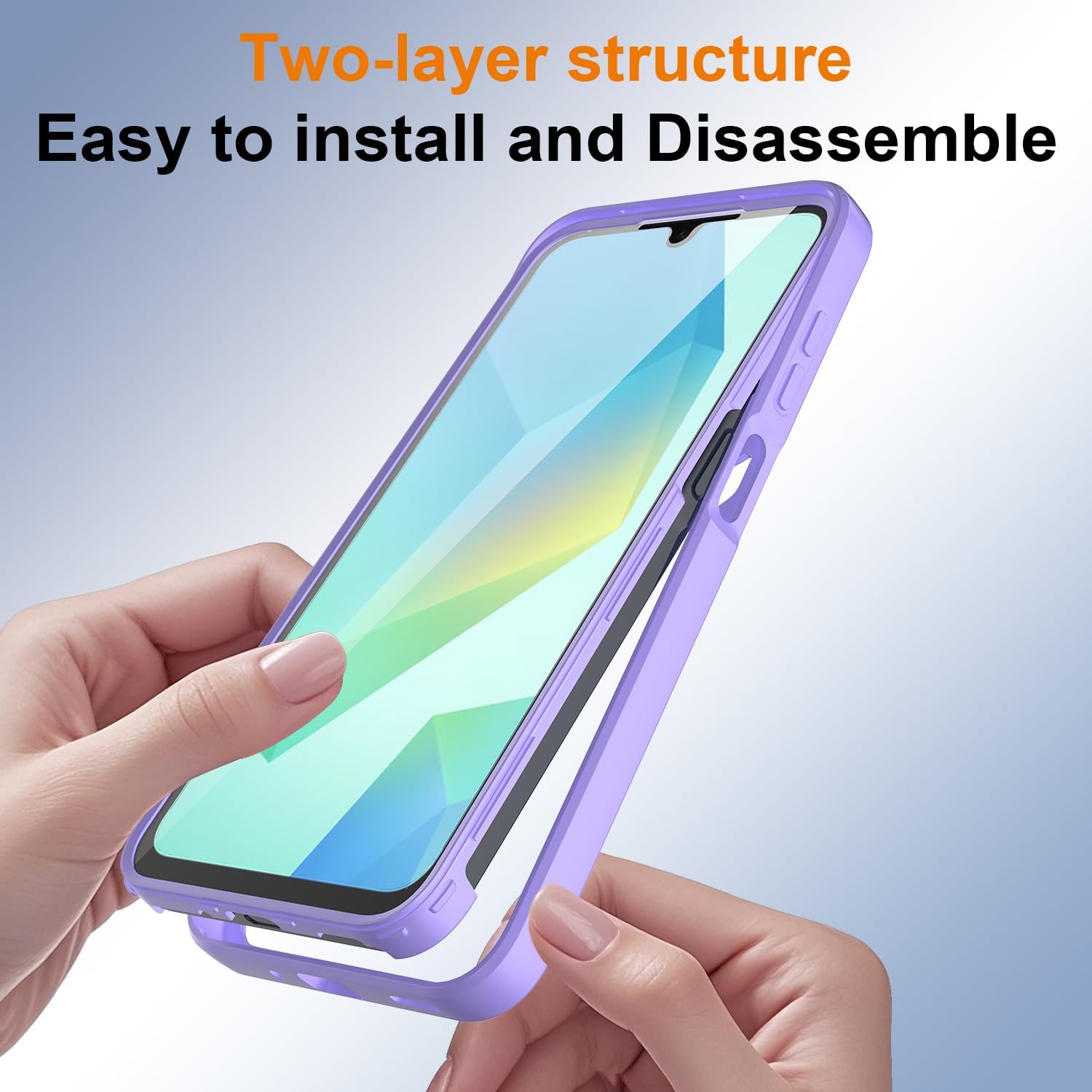 Set 360: Husa cu folie integrata pentru Samsung Galaxy A17 Protectie 360 fata / spate - Mov