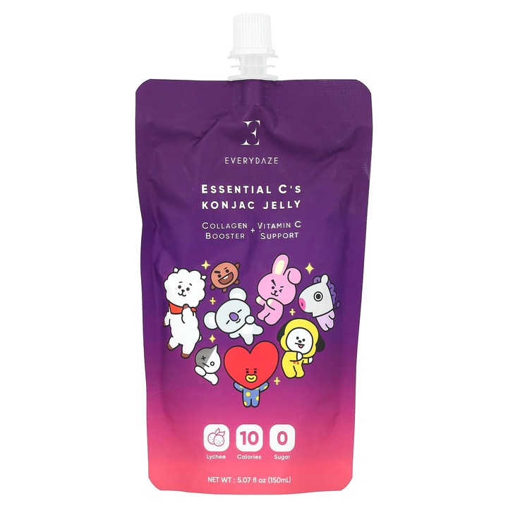 Supliment alimentar, Jeleu, Everydaze, litchi, 150 ml, vegan, fara gluten, colagen 1000 mg, suport vitamina C 400 mg