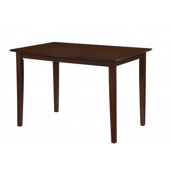 Masa bucatarie si dining Drimus Bali, blat MDF, picioare lemn, dreptunghiulara, 112x72x74 cm, nuc