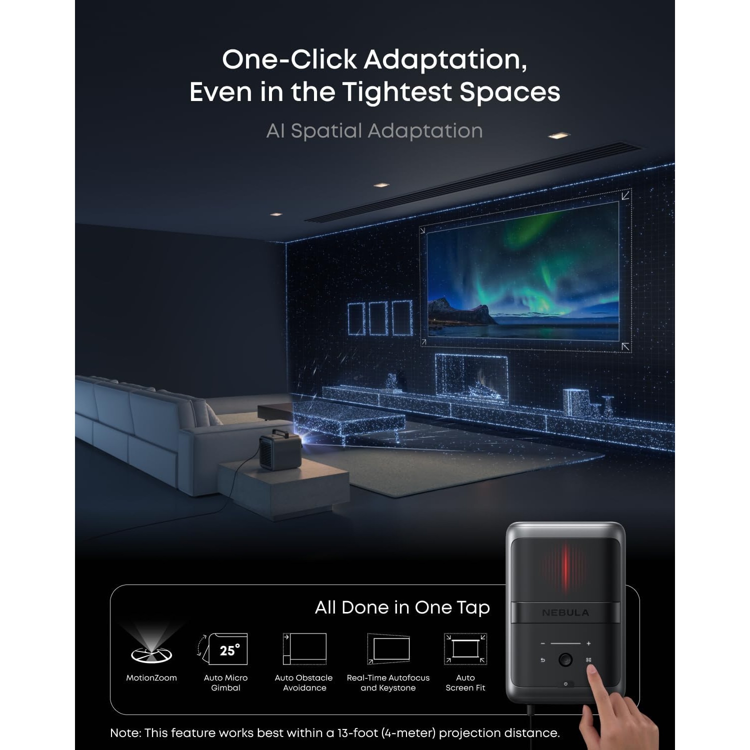 Proiector video Nebula X1 4K Triple Laser, 3500 ANSI Lumens, Dolby