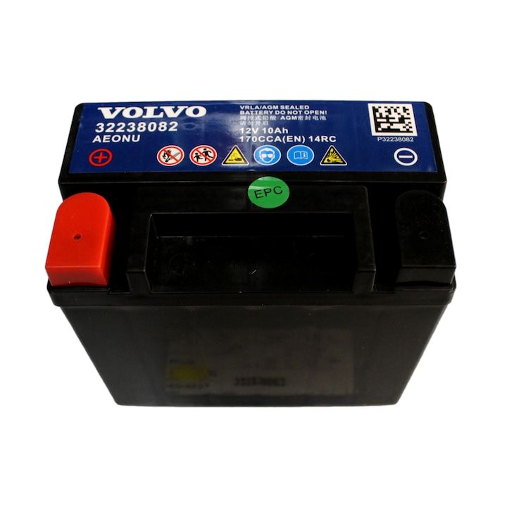 Volvo autó akkumulátor, 10Ah, 170CCA, Start/Stop, 32238082 OE
