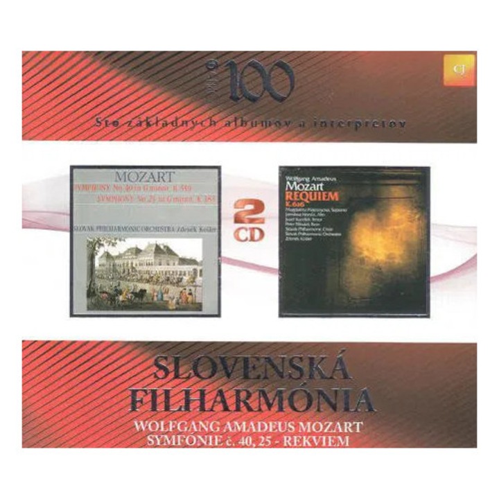 CD muzica clasica, Slovenska Filharmonia, Symfonie C. 40, 25 / Rekviem, 2CD, plastic