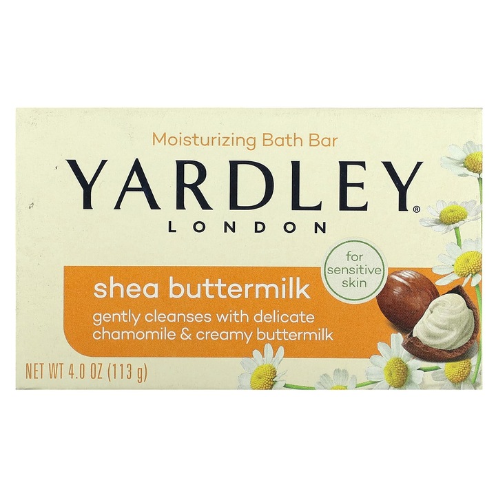Yardley London Хидратиращ сапун за вана с масло от ший, 113 г, за чувствителна кожа