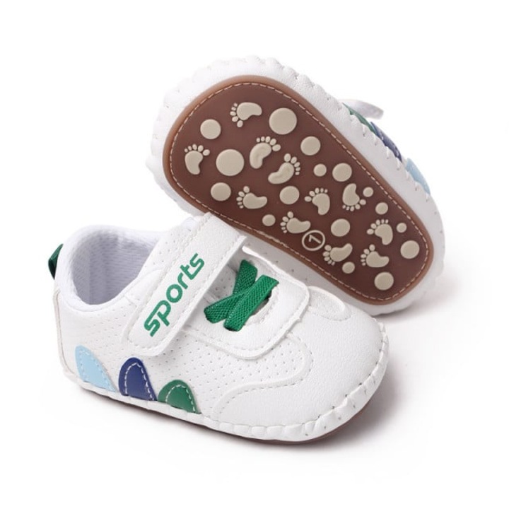 Pantofi sport SuperBaby, Model AL 19365, Pentru bebelusi, Piele ecologica, Baieti, Alb, 18