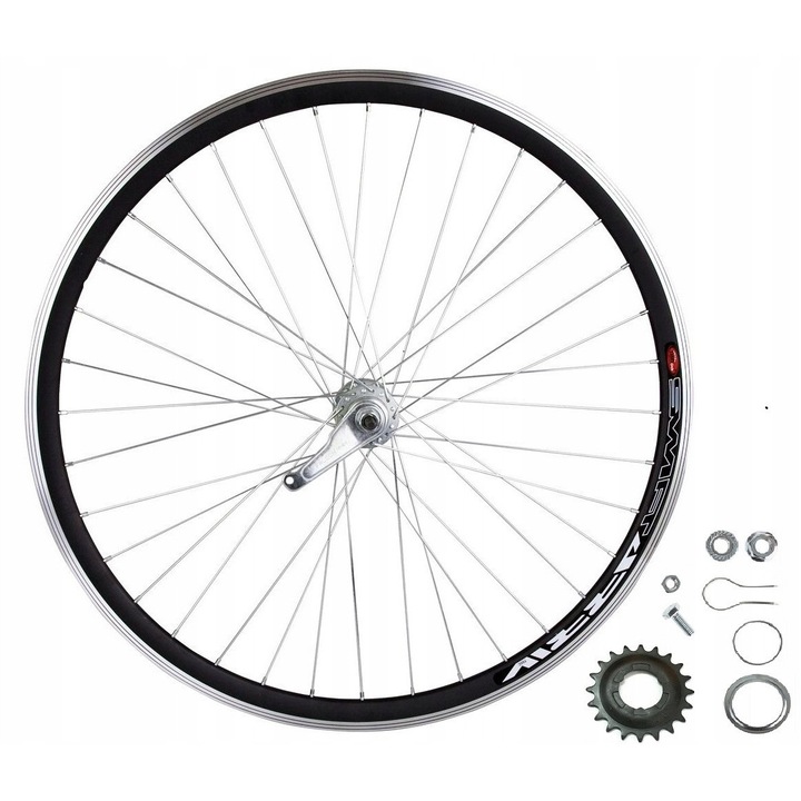 Roata completa pentru bicicleta, Kands, 28 inch, aluminiu, 36 spite, negru