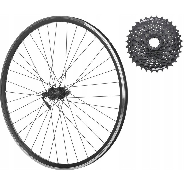 Roata spate bicicleta Kands 27,5 inch, aluminiu, 36 spite, pentru caseta Shimano 8/9/10, V-Brake, cu piasta Shimano TX 500