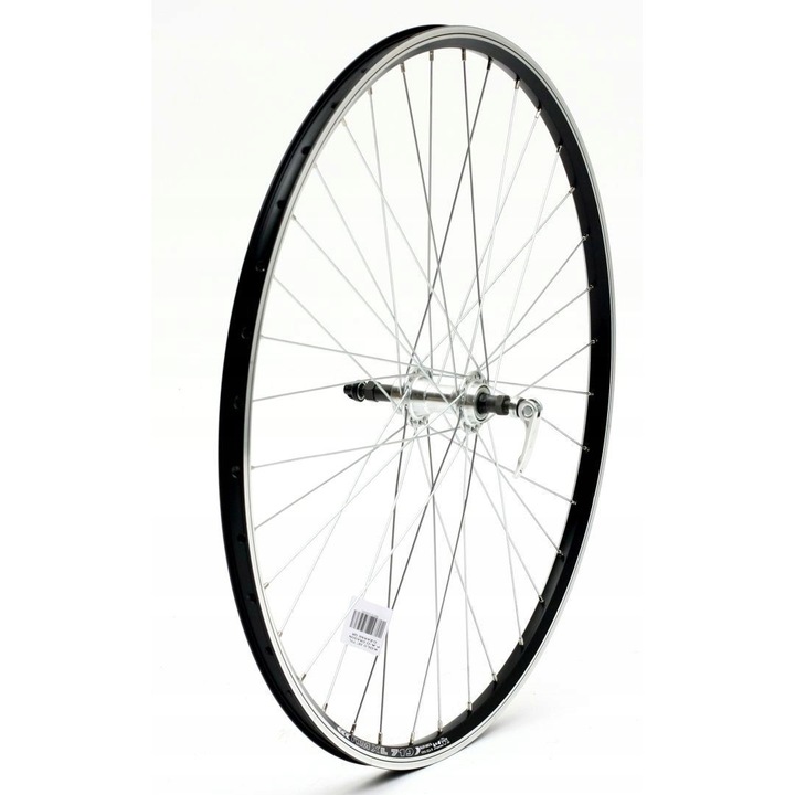 Roata biciclete 28", Stars Circle, aluminiu, neagra, 36 spite, cu sistem de autoinchidere, pentru frane V-brake