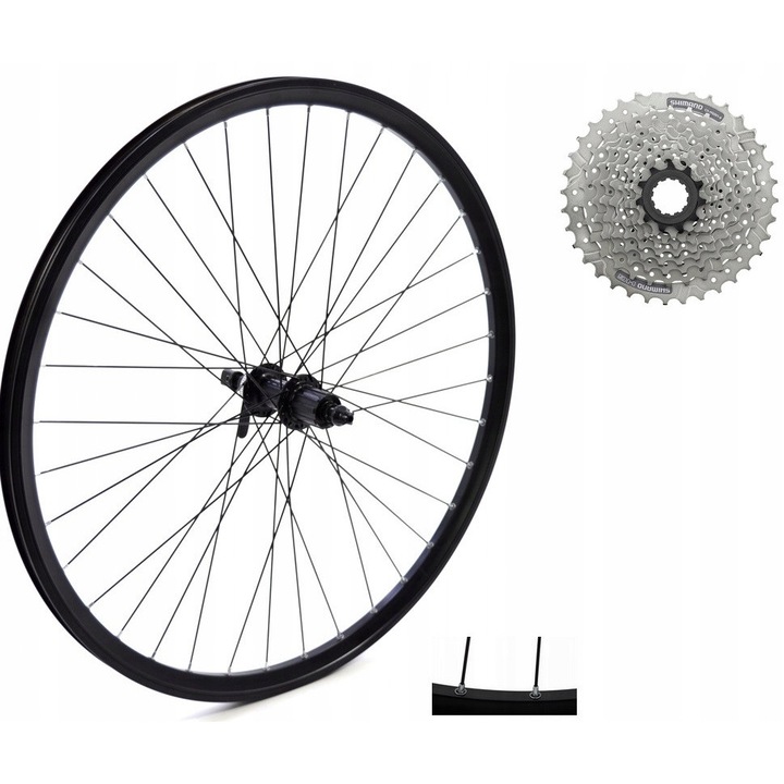 26 colos kerékpárkerék, XMX, alumínium, fekete, 36 küllős, gyorszáras szett, centerlock tárcsafékekhez