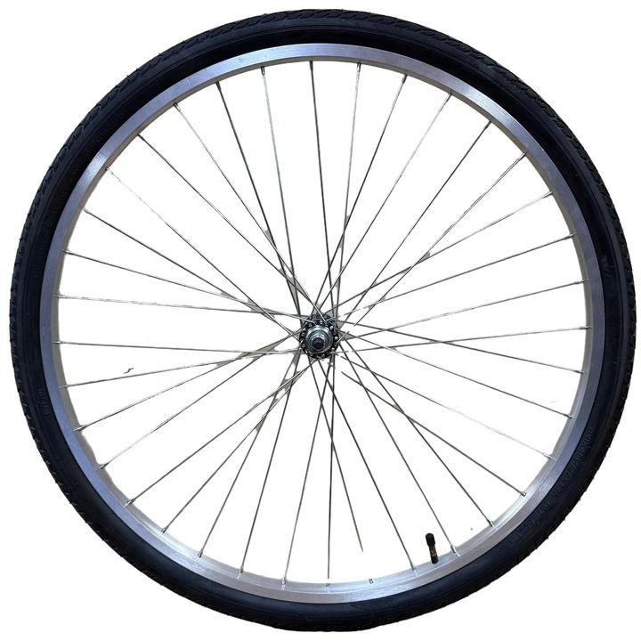 Roata completa bicicleta, XMX, 26 inch, aluminiu, 36 spite, argintie