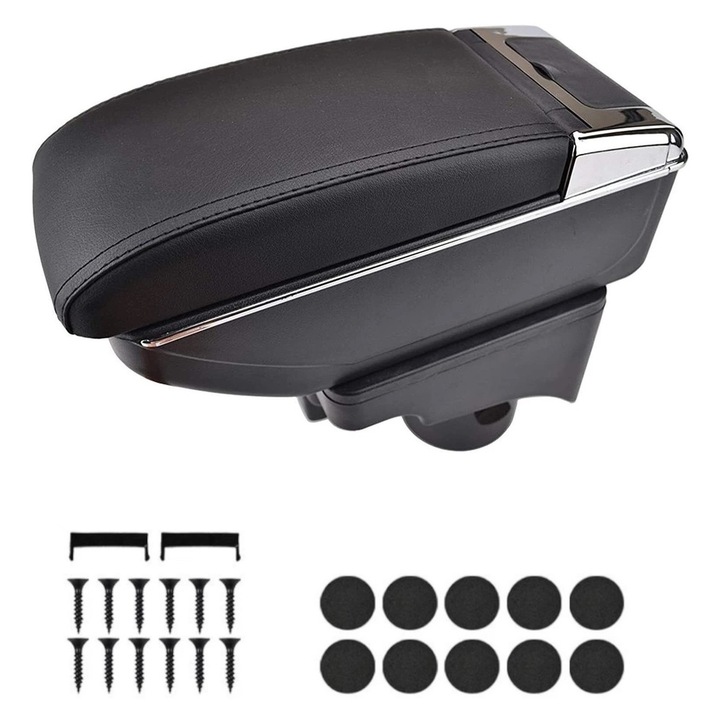 Cotiera pentru VW Golf V MK5, VI MK6, VW Jetta V MK5, piele ecologica - Negru