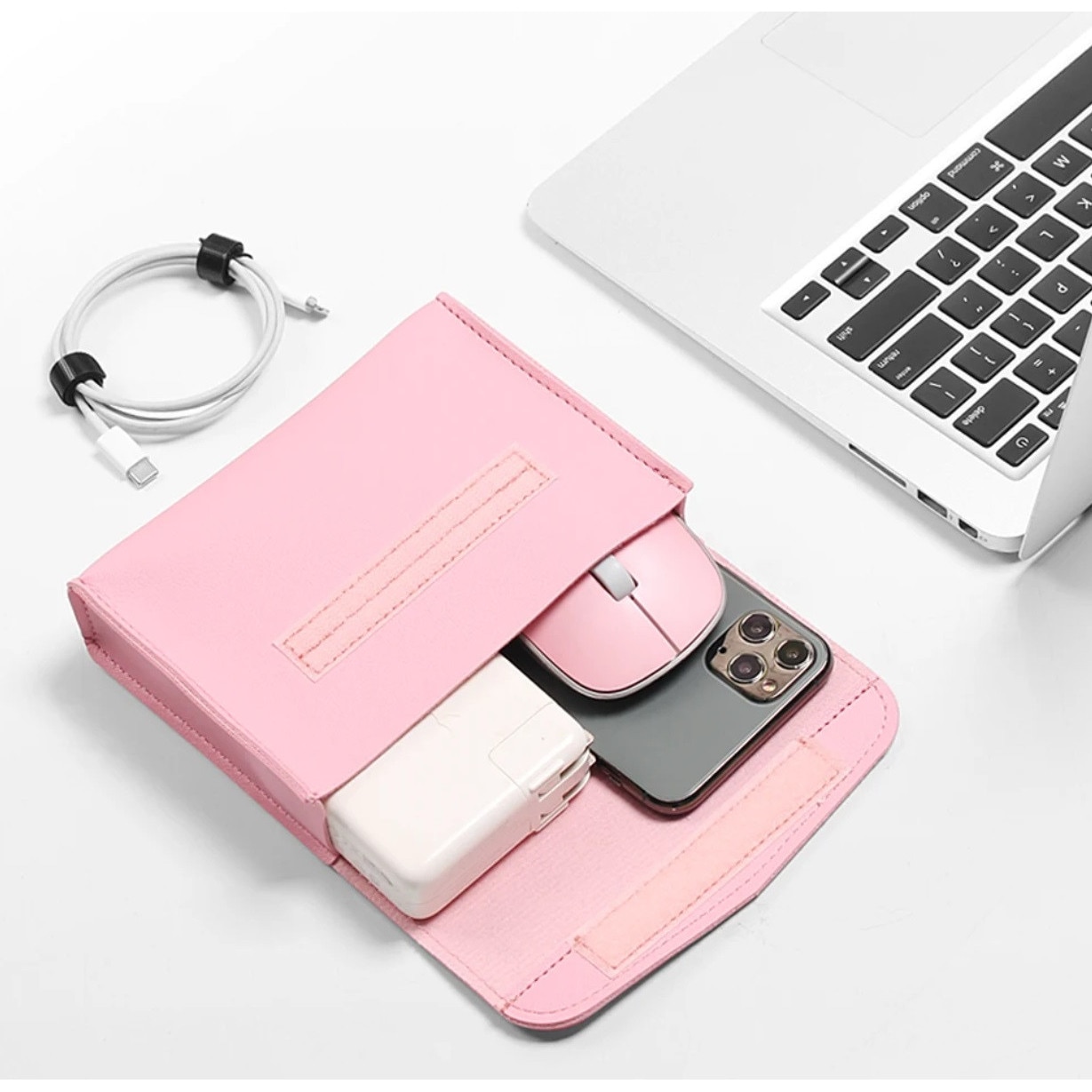 Husa 3in1 Pocket Cover pentru MacBook Air Pro 13" M1 M2 M3 13.3 13.6 14.2 gri