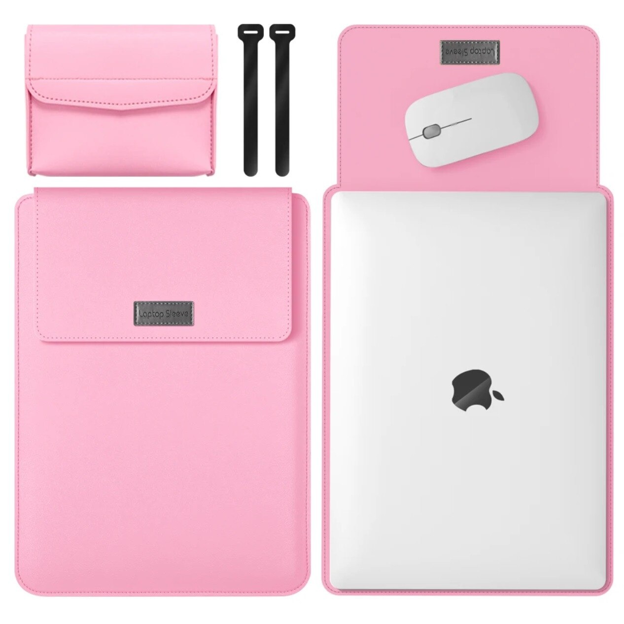 Husă 3in1 pentru laptopuri până la 13.6", impermeabilă, roșie, 34x24.9cm