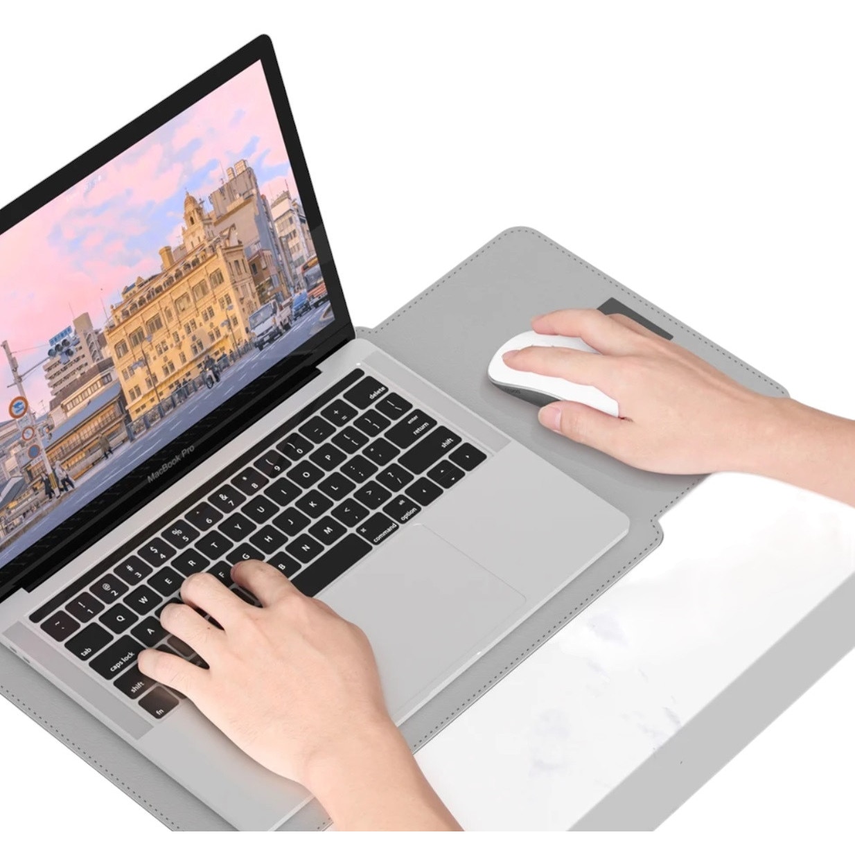 Husă 3in1 pentru laptopuri și tablete, bronz, 13.6 inch, dimensiuni 34x24.9cm