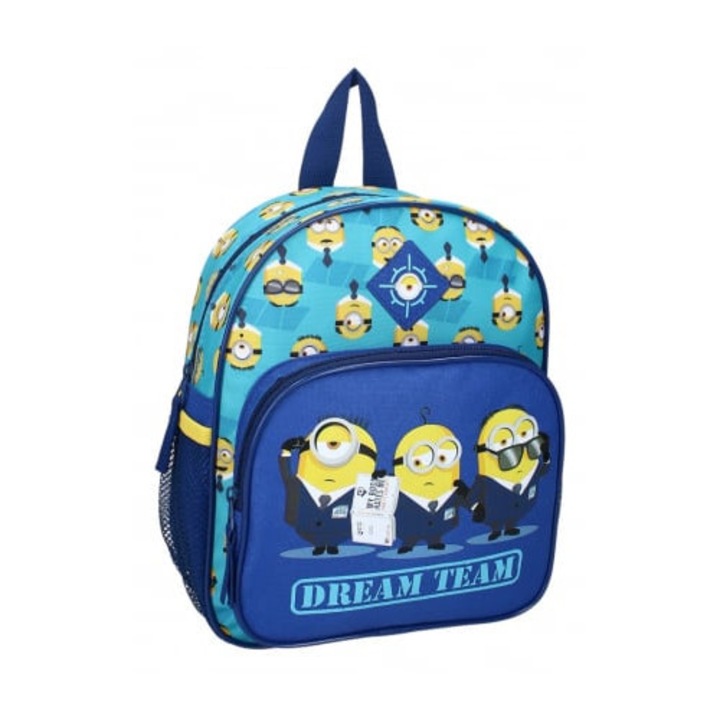 Rucsac copii Minions Dream Team, bretele intarite si ajustabile, multicolor, 29x23x10 cm