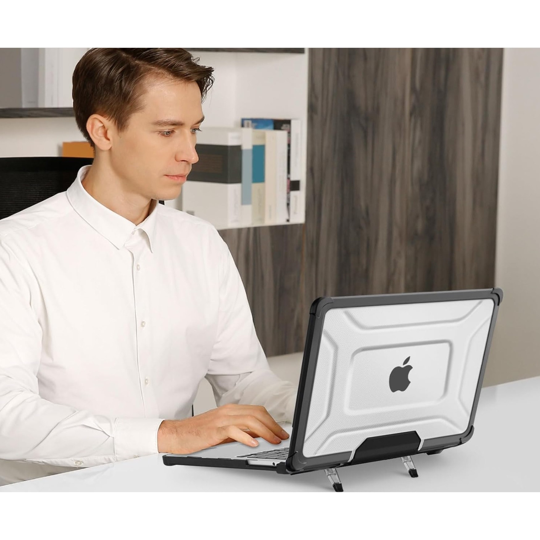 Husa rigida transparenta pentru laptop EtuiTab MacBook Air 15 15,3", acces usor, ventilatie