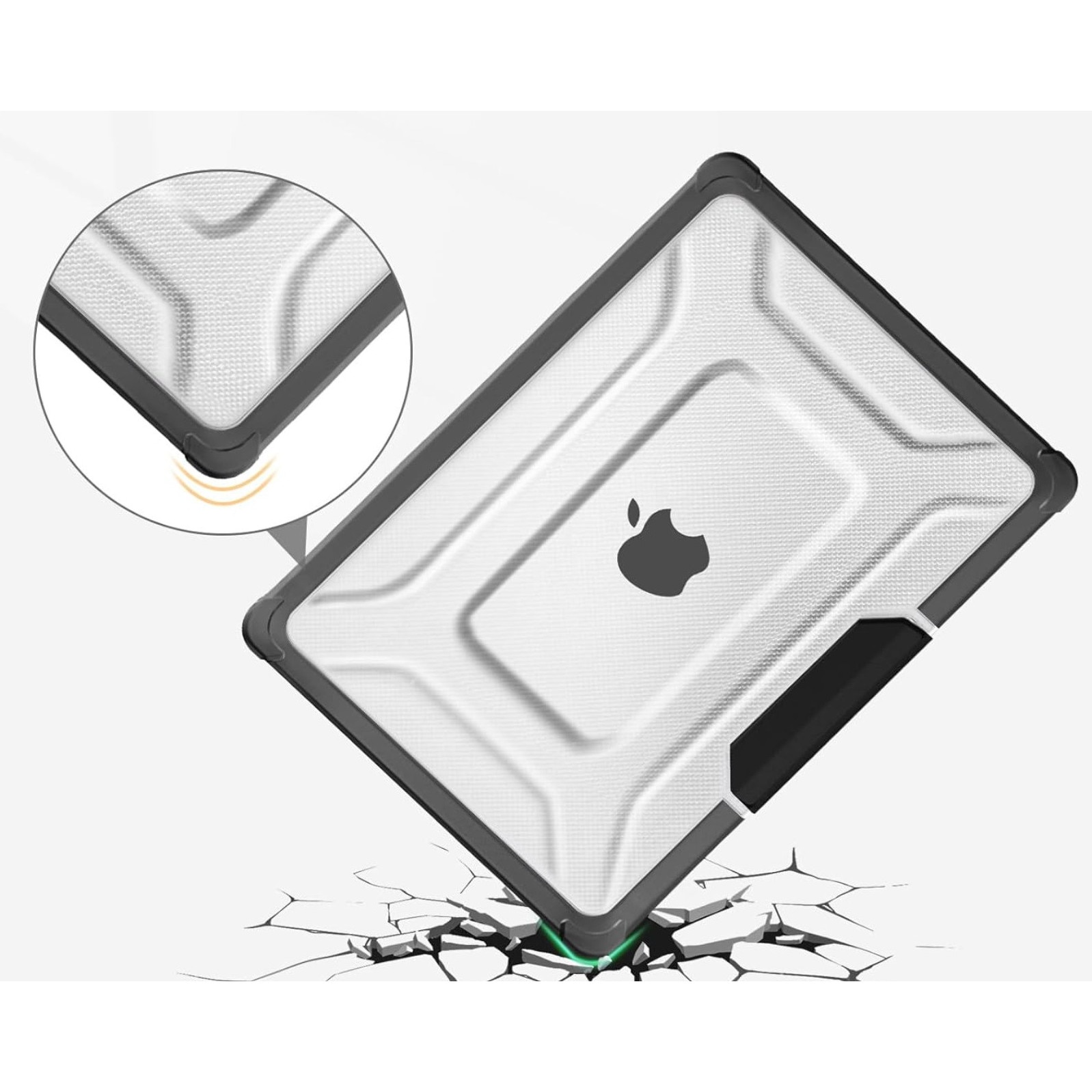 Husa rigida transparenta pentru laptop EtuiTab MacBook Air 15 15,3", acces usor, ventilatie