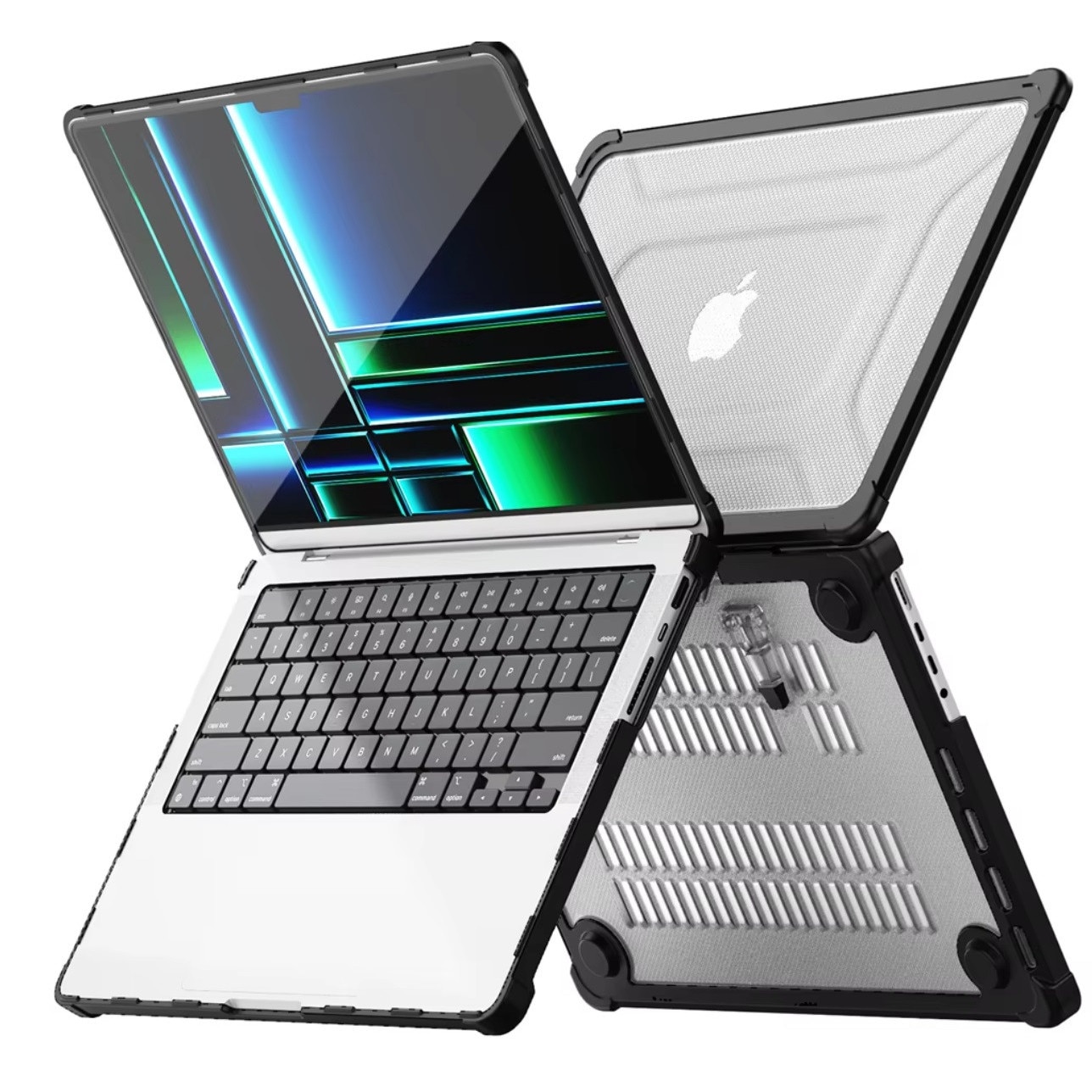 Husa rigida transparenta pentru laptop EtuiTab MacBook Air 15 15,3", acces usor, ventilatie