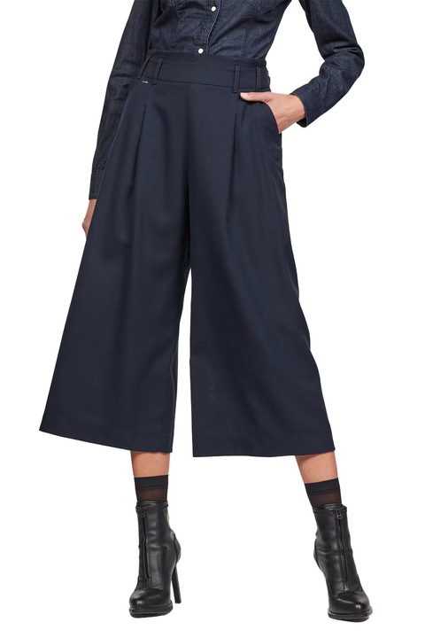 Pantaloni de dama G-Star RAW Ramin Culotte 7898721 16113-45, Talie inalta, Croi lat, 50% lana, W27, Bleumarin