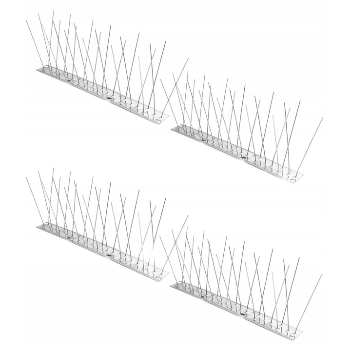 Rozsdamentes acél madártüskék, 4 darabos készlet, teljes hossz 1 m, könnyen összeszerelhető, többfunkciós használat