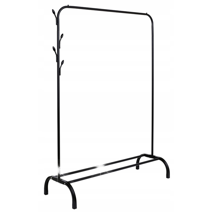 Ruhatartó állvány, Feliks, fém, fekete, 148x88x40cm