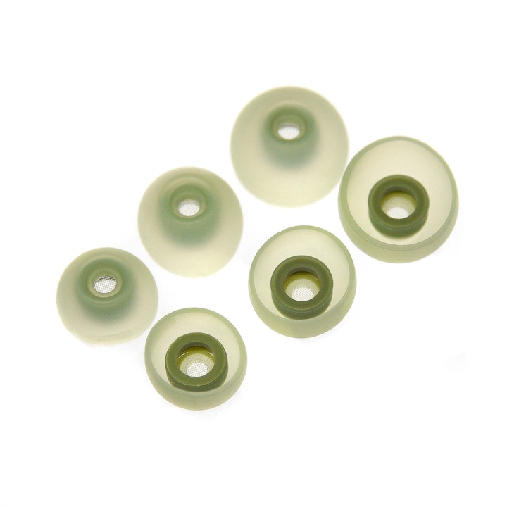 Set de 6 dopuri pentru casti MKF, model MKF-G-133, S, M, L, verde