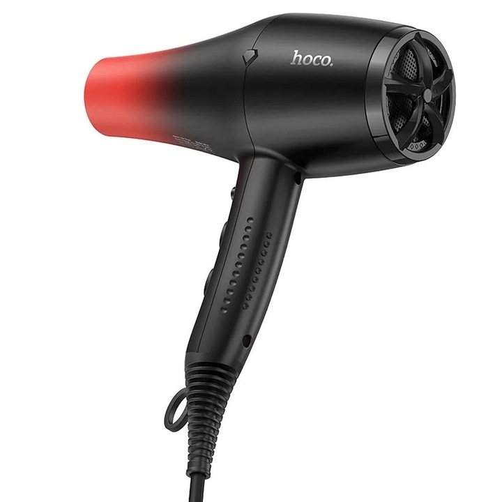Hoco HP15 hajszárító, átmenetes piros, 1600 W, 2 sebességfokozat, kompakt