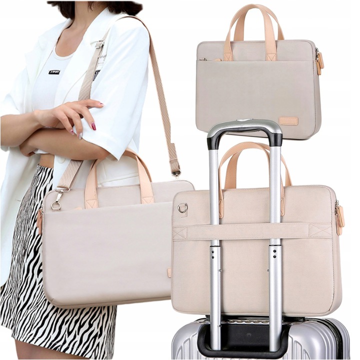 Alogy laptoptáska, 14", bézs, pamut és rugalmas habszivacs anyagból, méretek 37,5x28,5x4,5cm