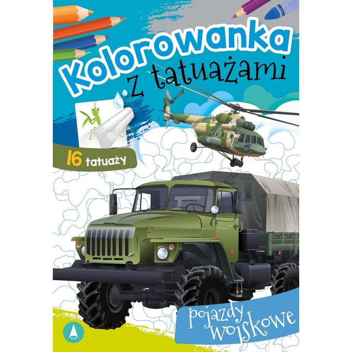 Festmény- és rajzkészlet, Skrzat, Kolorowanka z tatuazami Pojazdy wojskowe
