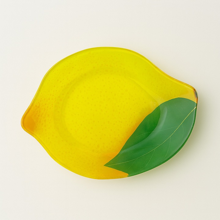 Tál, üveg, Aria Fresh, Citrom, 19, 2 x 23 x 2, 5 cm, sárga, 1 darab